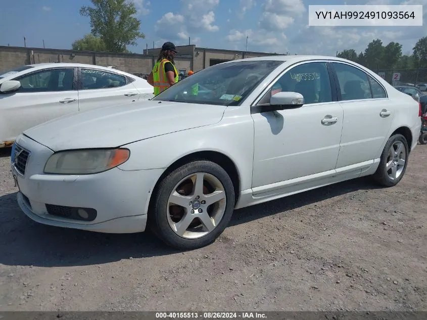 2009 Volvo S80 T6 VIN: YV1AH992491093564 Lot: 40155513