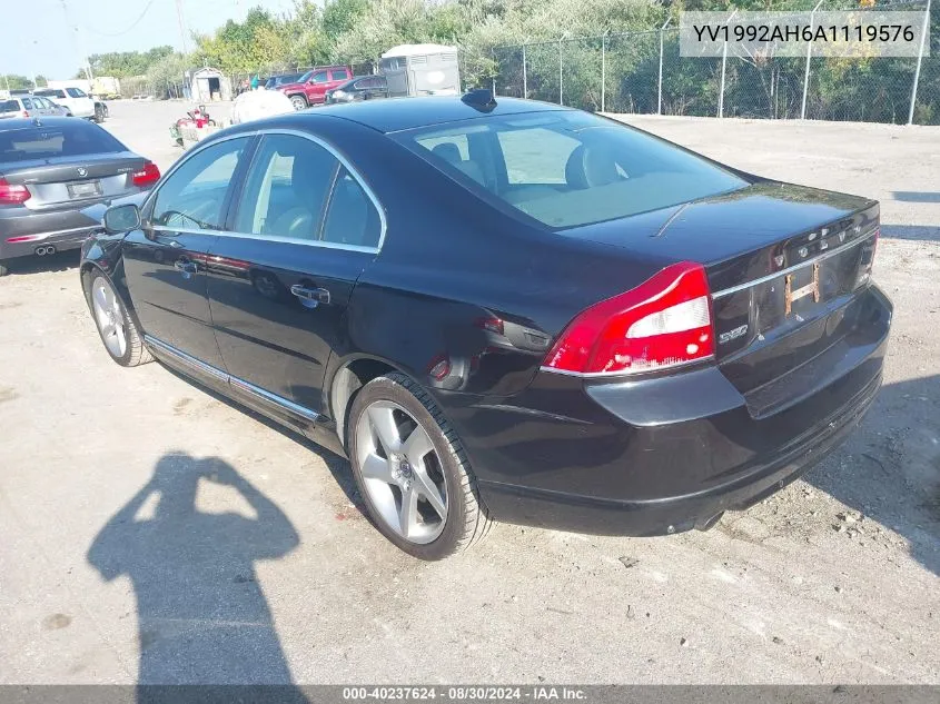 2010 Volvo S80 T6 VIN: YV1992AH6A1119576 Lot: 40237624