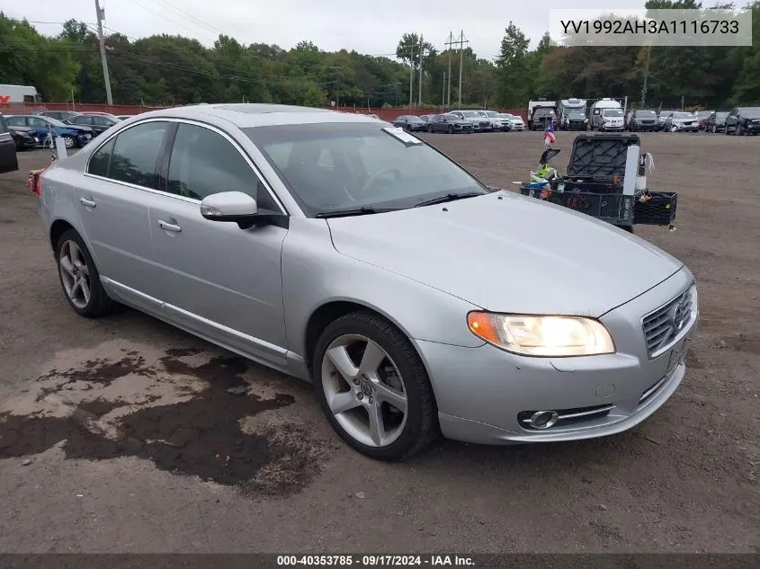 2010 Volvo S80 T6 VIN: YV1992AH3A1116733 Lot: 40353785