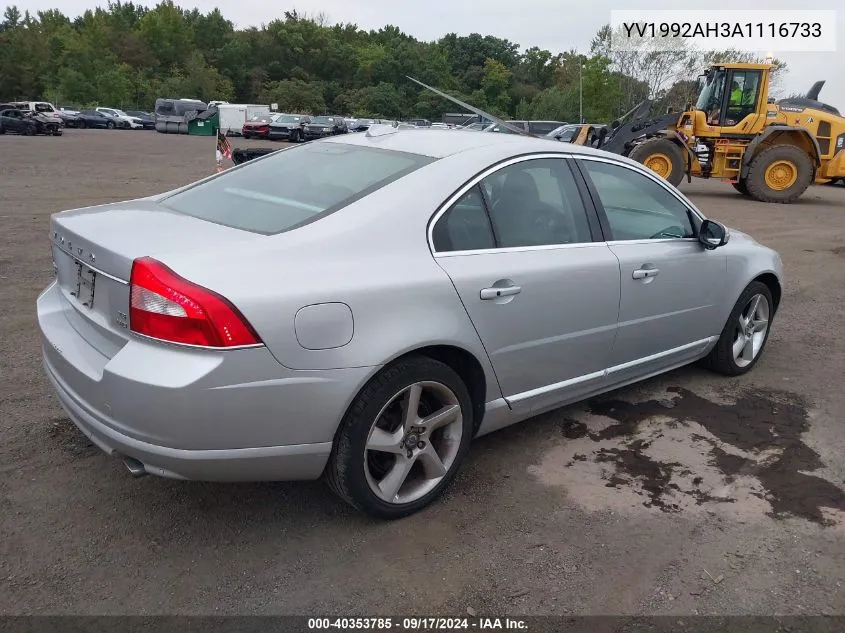 2010 Volvo S80 T6 VIN: YV1992AH3A1116733 Lot: 40353785