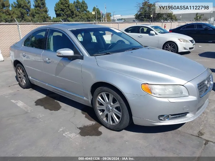 2010 Volvo S80 3.2 VIN: YV1960AS5A1122798 Lot: 40451326