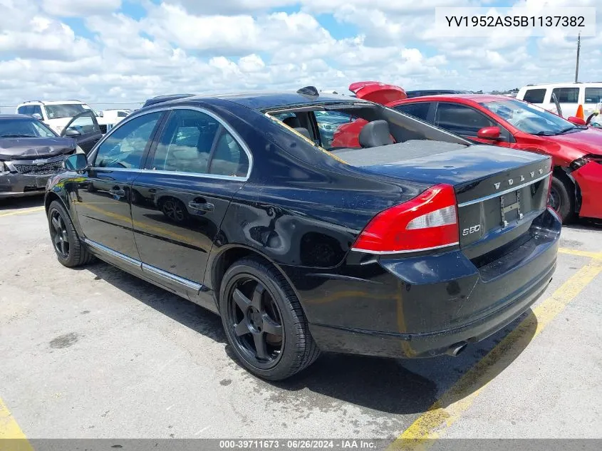 YV1952AS5B1137382 2011 Volvo S80 3.2