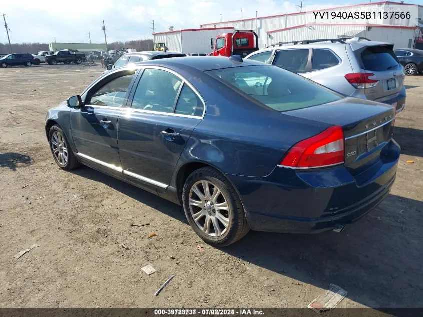 2011 Volvo S80 3.2 VIN: YV1940AS5B1137566 Lot: 39723737