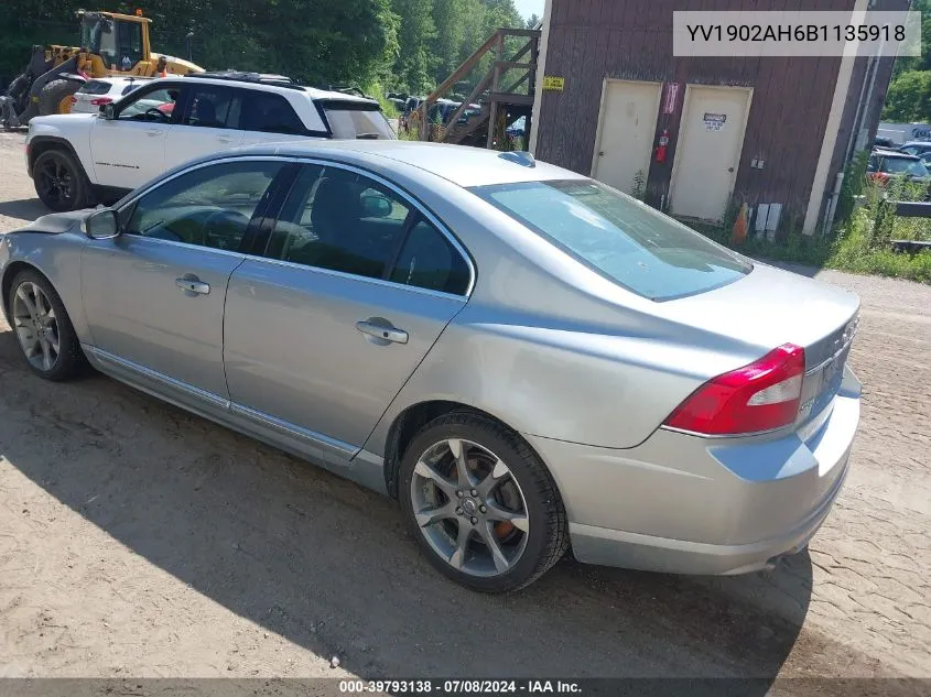 YV1902AH6B1135918 2011 Volvo S80 T6