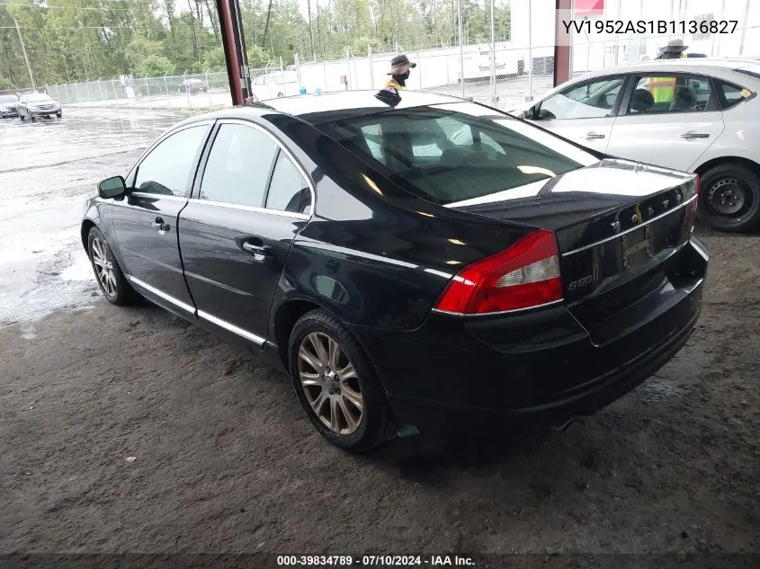 2011 Volvo S80 3.2 VIN: YV1952AS1B1136827 Lot: 39834789