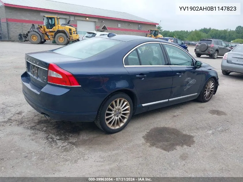 2011 Volvo S80 T6 VIN: YV1902AH0B1147823 Lot: 39963054