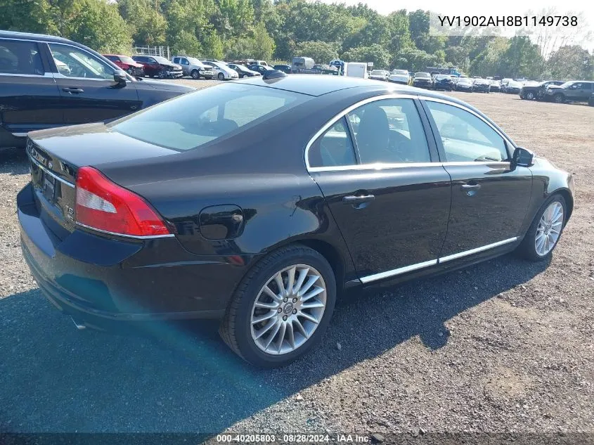 2011 Volvo S80 T6 VIN: YV1902AH8B1149738 Lot: 40205803