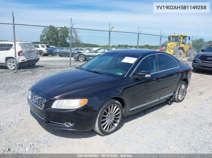 YV1902AH5B1149258 2011 Volvo S80 T6