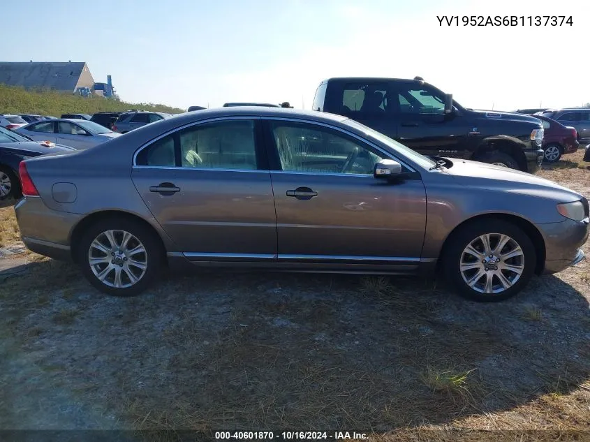 2011 Volvo S80 3.2 VIN: YV1952AS6B1137374 Lot: 40601870