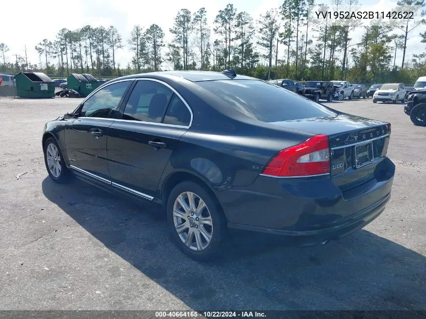 2011 Volvo S80 3.2 VIN: YV1952AS2B1142622 Lot: 40664165