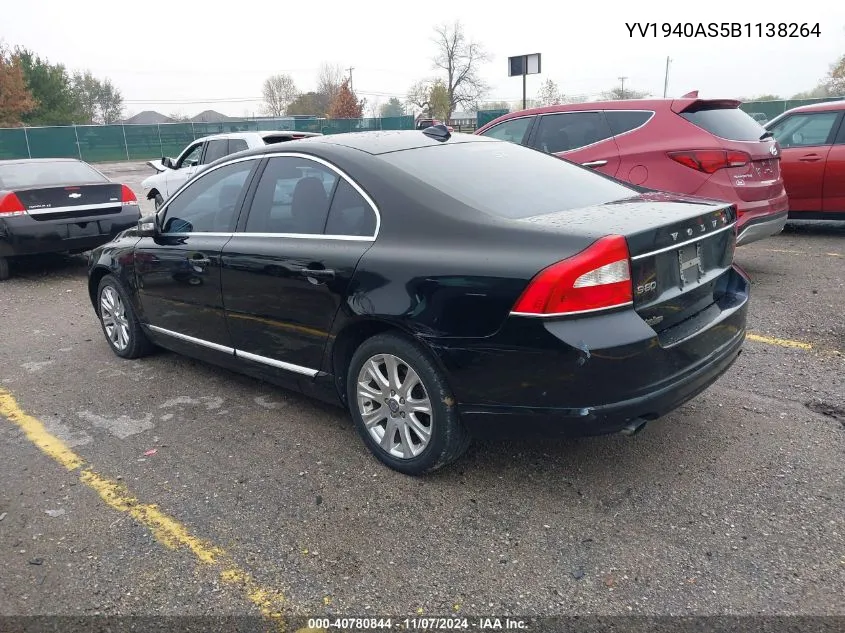 2011 Volvo S80 3.2 VIN: YV1940AS5B1138264 Lot: 40780844