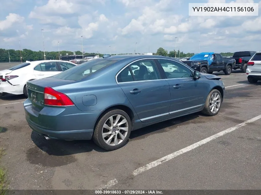 YV1902AH4C1156106 2012 Volvo S80 T6/T6 Platinum/T6 Premier Plus