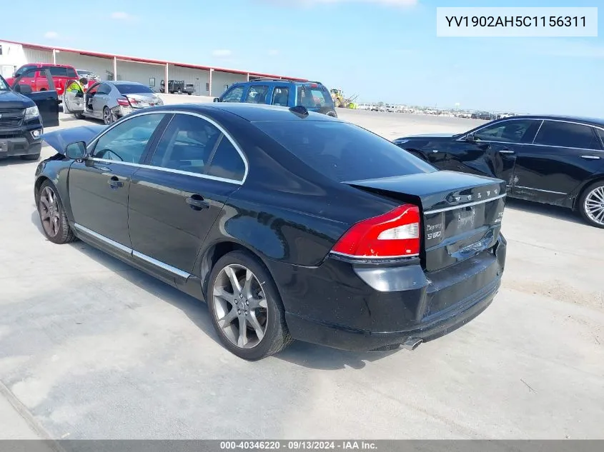 2012 Volvo S80 T6 VIN: YV1902AH5C1156311 Lot: 40346220