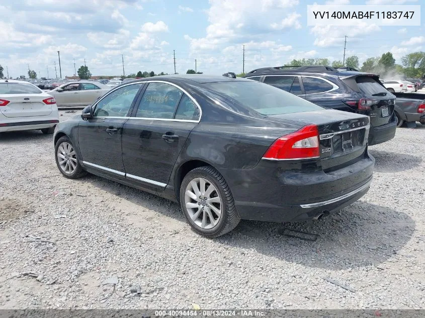 2015 Volvo S80 T5 VIN: YV140MAB4F1183747 Lot: 40094454