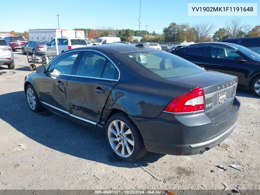 2015 Volvo S80 T6 VIN: YV1902MK1F1191648 Lot: 40691321