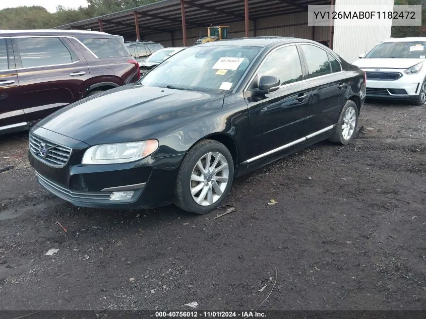 2015 Volvo S80 T5 VIN: YV126MAB0F1182472 Lot: 40756012