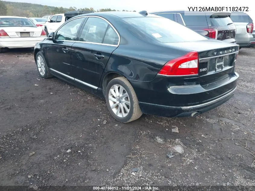 2015 Volvo S80 T5 VIN: YV126MAB0F1182472 Lot: 40756012