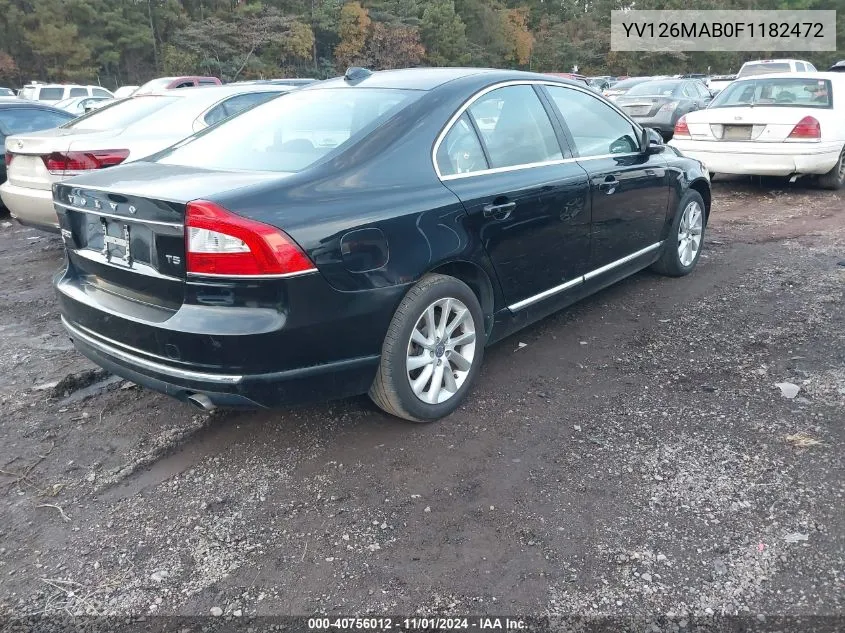 2015 Volvo S80 T5 VIN: YV126MAB0F1182472 Lot: 40756012