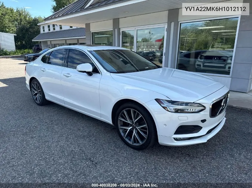 YV1A22MK6H1012112 2017 Volvo S90 T6 Momentum