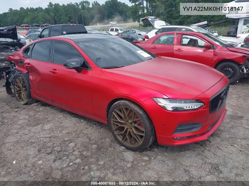 YV1A22MK0H1018147 2017 Volvo S90 T6 Momentum