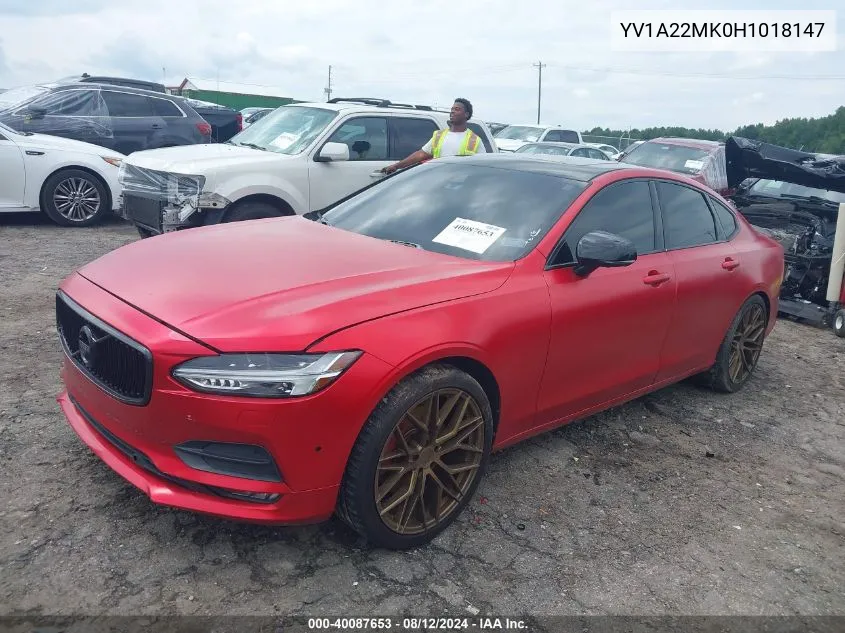 YV1A22MK0H1018147 2017 Volvo S90 T6 Momentum