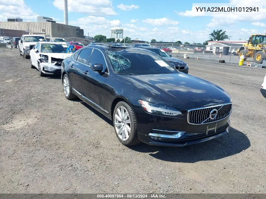 2017 Volvo S90 T6 Inscription VIN: YV1A22ML0H1012941 Lot: 40097954