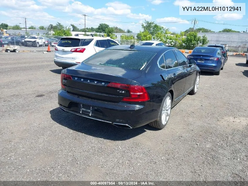 YV1A22ML0H1012941 2017 Volvo S90 T6 Inscription