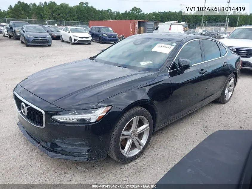 2017 Volvo S90 T5 Momentum VIN: YV1102AK6H1014419 Lot: 40149642