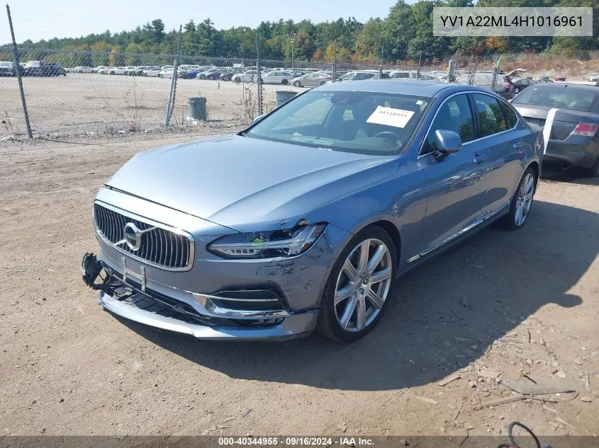 2017 Volvo S90 T6 Inscription VIN: YV1A22ML4H1016961 Lot: 40344955