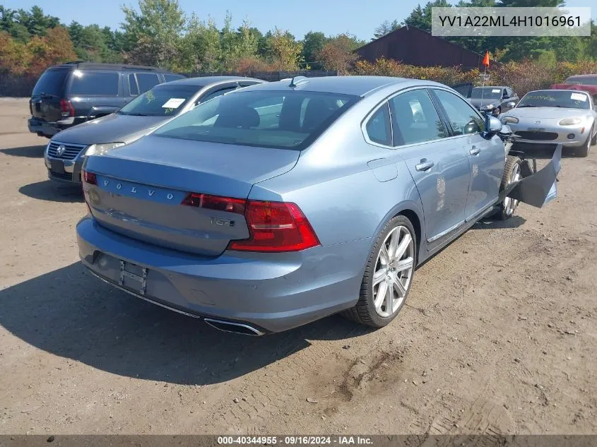 2017 Volvo S90 T6 Inscription VIN: YV1A22ML4H1016961 Lot: 40344955