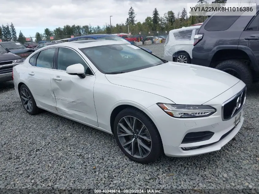 YV1A22MK8H1016386 2017 Volvo S90 T6 Momentum