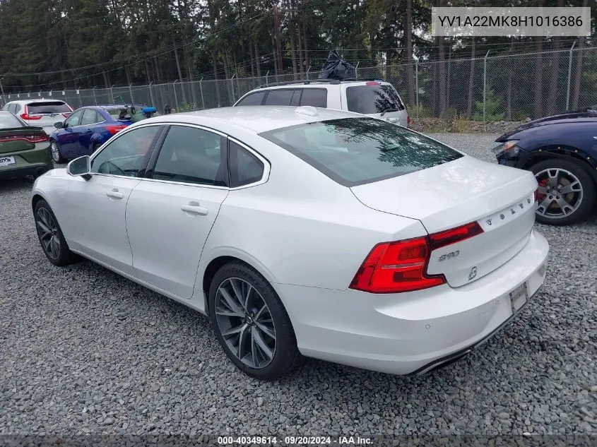 YV1A22MK8H1016386 2017 Volvo S90 T6 Momentum