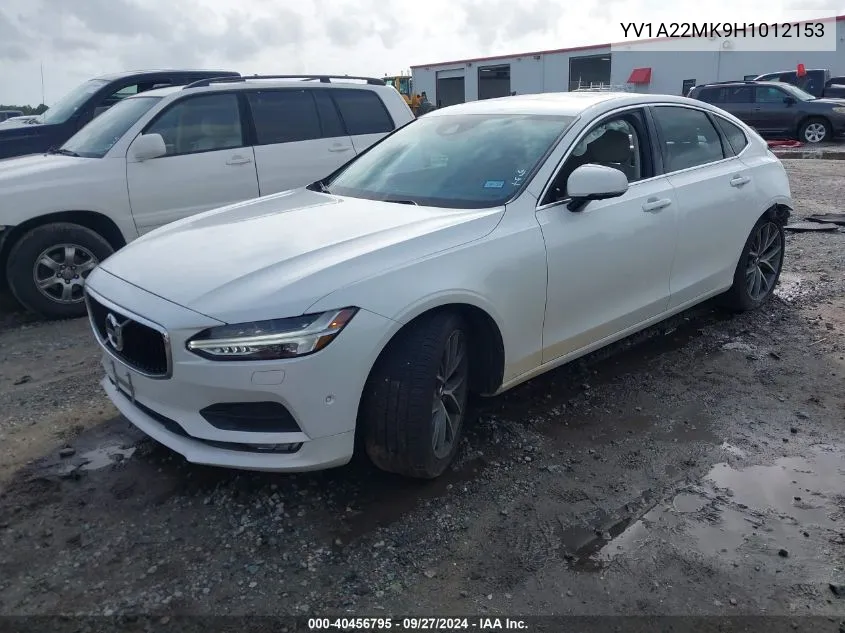 YV1A22MK9H1012153 2017 Volvo S90 T6 Momentum