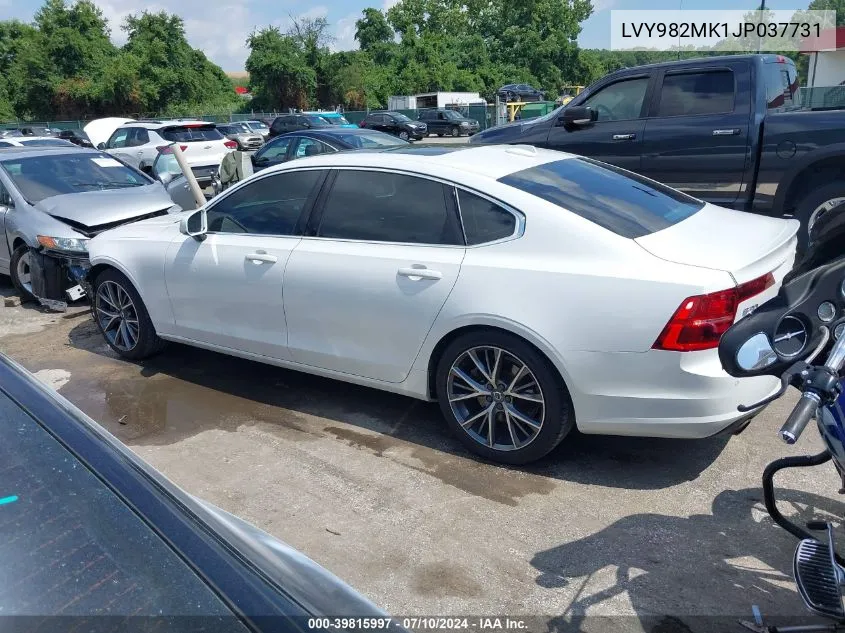 2018 Volvo S90 T5 Momentum VIN: LVY982MK1JP037731 Lot: 39815997