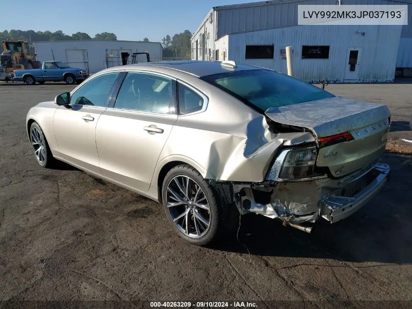 LVY992MK3JP037193 2018 Volvo S90 T6 Momentum