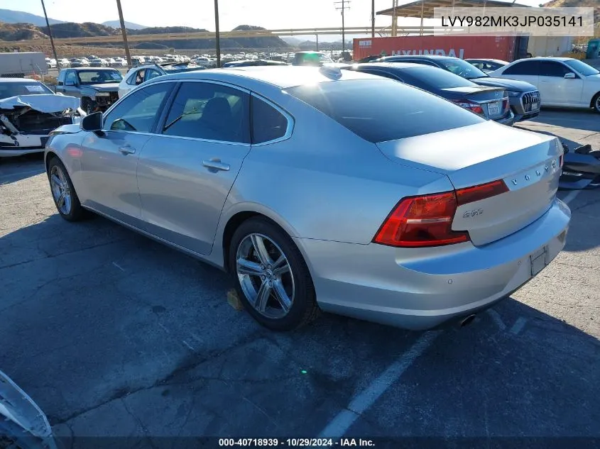 2018 Volvo S90 T5 Momentum VIN: LVY982MK3JP035141 Lot: 40718939