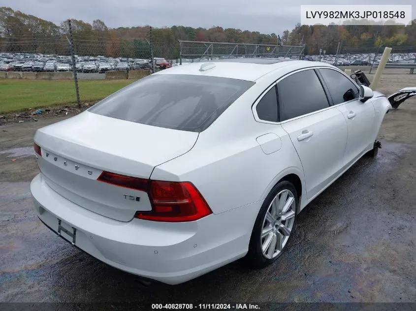 2018 Volvo S90 T5 Momentum VIN: LVY982MK3JP018548 Lot: 40828708