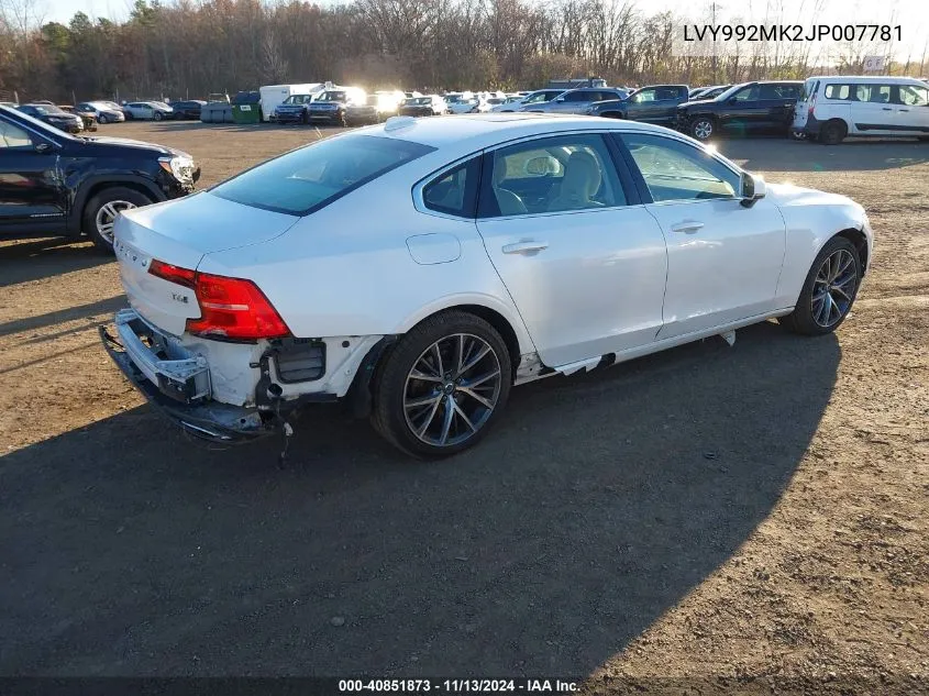 2018 Volvo S90 T6 Momentum VIN: LVY992MK2JP007781 Lot: 40851873