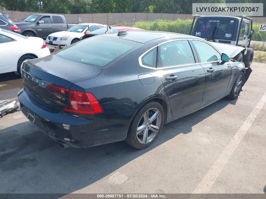 2019 Volvo S90 T5 Momentum VIN: LVY102AK7KP107047 Lot: 39987751