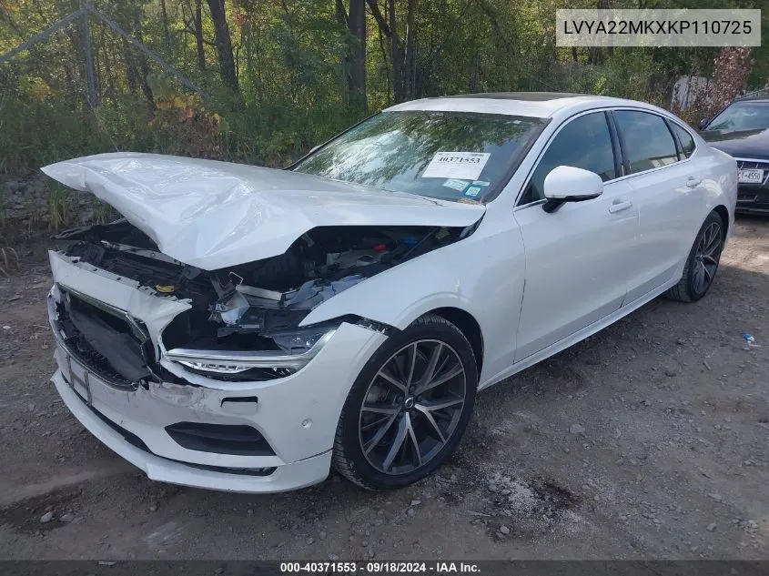 2019 Volvo S90 T6 Momentum VIN: LVYA22MKXKP110725 Lot: 40371553