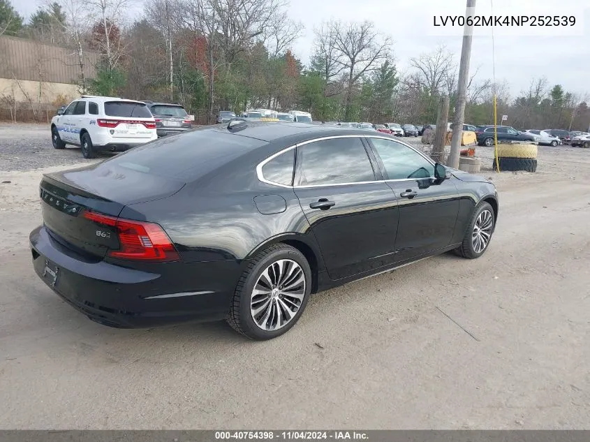 2022 Volvo S90 B6 Momentum VIN: LVY062MK4NP252539 Lot: 40754398