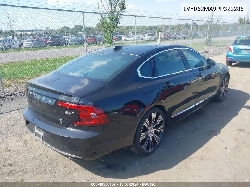 2023 Volvo S90 B6 Ultimate VIN: LVY062MA9PP322286 Lot: 40530137