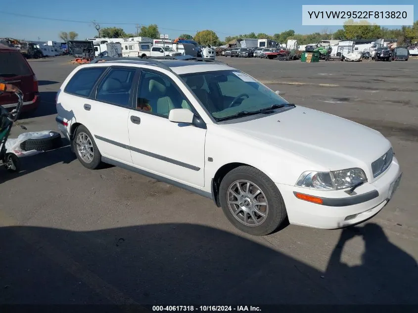 2002 Volvo V40 A VIN: YV1VW29522F813820 Lot: 40617318