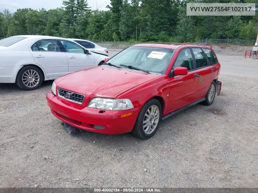 2004 Volvo V40 A/Lse VIN: YV1VW27554F102117 Lot: 40002154