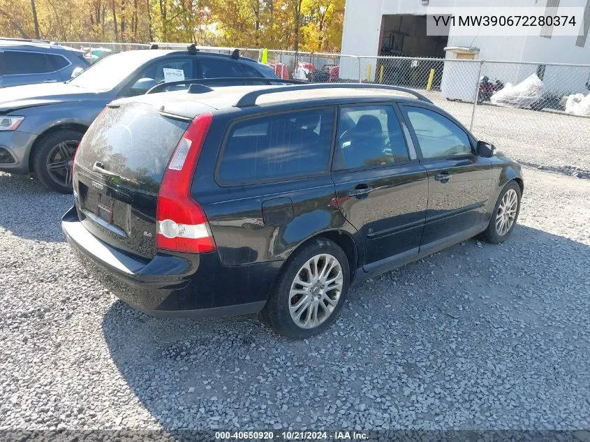 2007 Volvo V50 2.4I VIN: YV1MW390672280374 Lot: 40650920