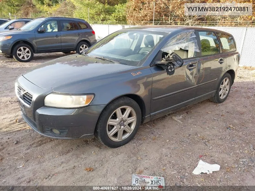 2009 Volvo V50 2.4I VIN: YV1MW382192470881 Lot: 40697627