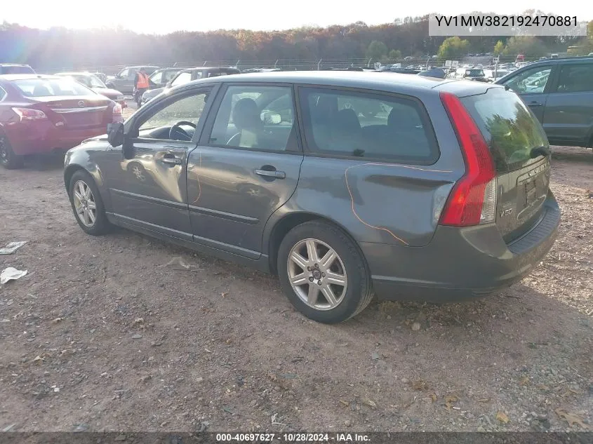 2009 Volvo V50 2.4I VIN: YV1MW382192470881 Lot: 40697627