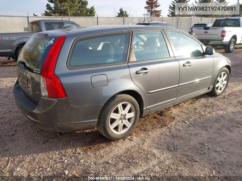 2009 Volvo V50 2.4I VIN: YV1MW382192470881 Lot: 40697627