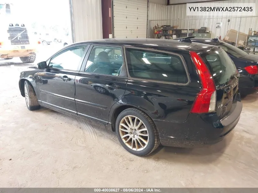 2010 Volvo V50 2.4I VIN: YV1382MWXA2572435 Lot: 40038627