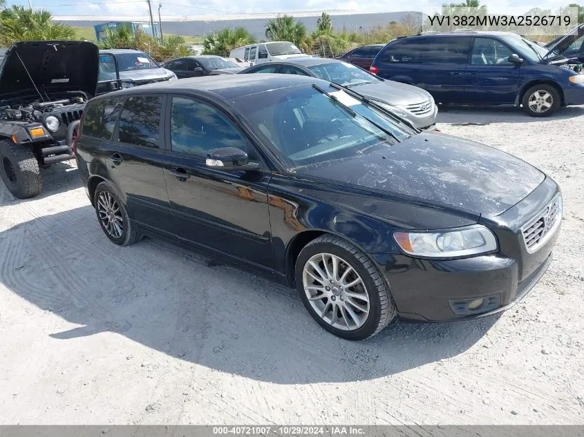 2010 Volvo V50 2.4I VIN: YV1382MW3A2526719 Lot: 40721007